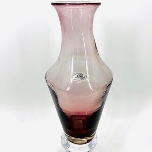 Stunning Blenko Glass Amethyst Plum Purple Art Vase - 11” Handcrafted Beauty